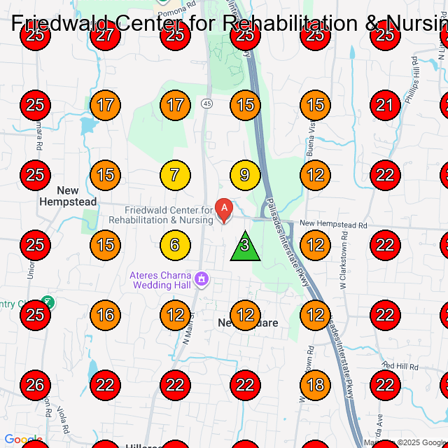 Friedwald Center for Rehabilitation & Nursing GeoGrid visibility map for Nursing Home in Allendale